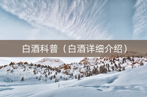 白酒科普（白酒详细介绍）