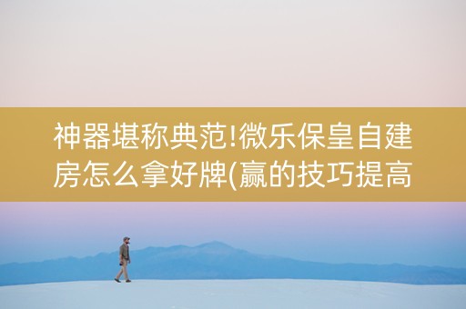 神器堪称典范!微乐保皇自建房怎么拿好牌(赢的技巧提高胜率)