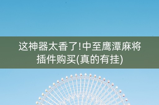 这神器太香了!中至鹰潭麻将插件购买(真的有挂)