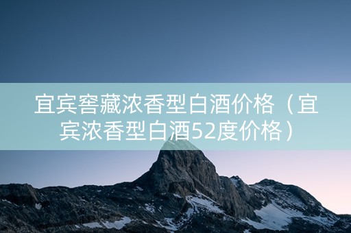 宜宾窖藏浓香型白酒价格（宜宾浓香型白酒52度价格）