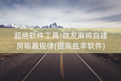 超绝软件工具!微友麻将自建房输赢规律(提高胜率软件)