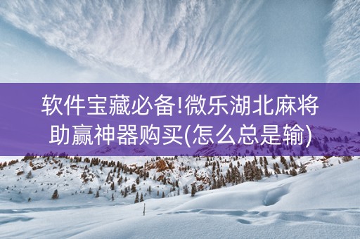 软件宝藏必备!微乐湖北麻将助赢神器购买(怎么总是输)
