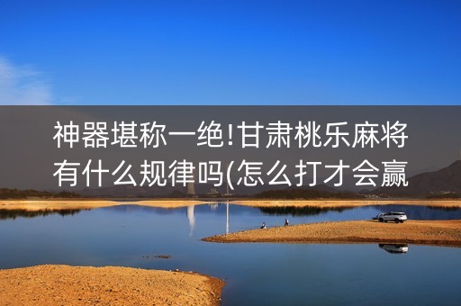 神器堪称一绝!甘肃桃乐麻将有什么规律吗(怎么打才会赢)