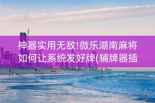 神器实用无敌!微乐湖南麻将如何让系统发好牌(辅牌器插件购买)