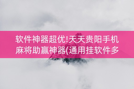 软件神器超优!天天贵阳手机麻将助赢神器(通用挂软件多少钱)