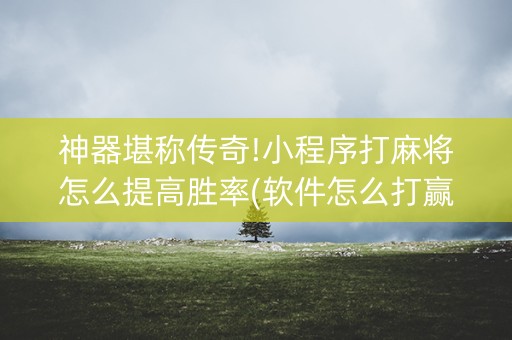 神器堪称传奇!小程序打麻将怎么提高胜率(软件怎么打赢)
