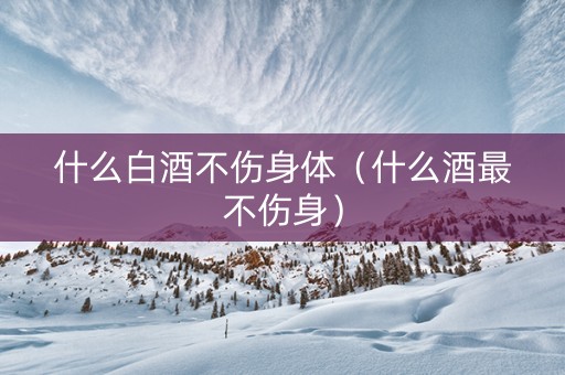 什么白酒不伤身体（什么酒最不伤身）