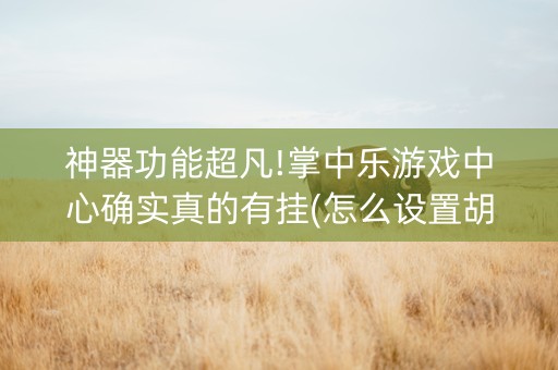 神器功能超凡!掌中乐游戏中心确实真的有挂(怎么设置胡牌)