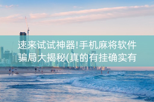 速来试试神器!手机麻将软件骗局大揭秘(真的有挂确实有挂)