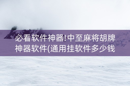 必看软件神器!中至麻将胡牌神器软件(通用挂软件多少钱)