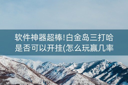 软件神器超棒!白金岛三打哈是否可以开挂(怎么玩赢几率大)
