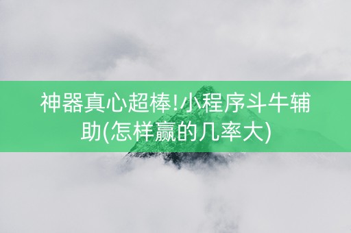 神器真心超棒!小程序斗牛辅助(怎样赢的几率大)