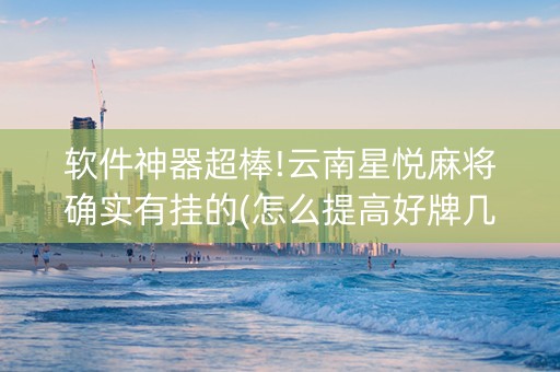 软件神器超棒!云南星悦麻将确实有挂的(怎么提高好牌几率)