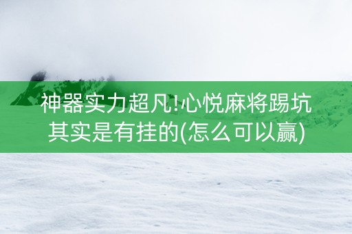 神器实力超凡!心悦麻将踢坑其实是有挂的(怎么可以赢)