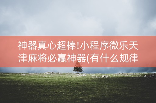 神器真心超棒!小程序微乐天津麻将必赢神器(有什么规律)