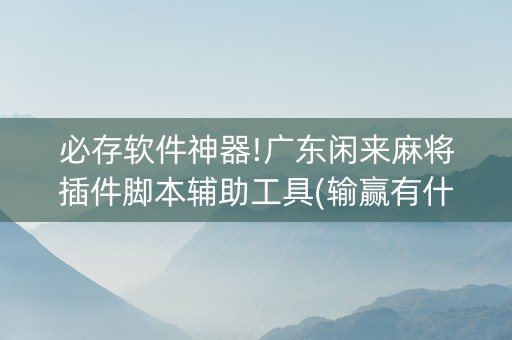 必存软件神器!广东闲来麻将插件脚本辅助工具(输赢有什么规律)