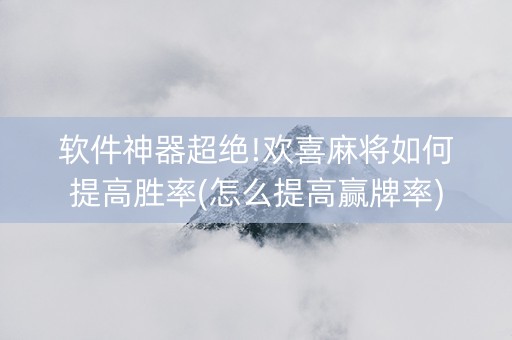 软件神器超绝!欢喜麻将如何提高胜率(怎么提高赢牌率)