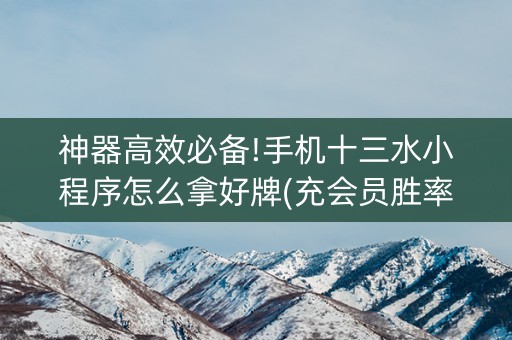 神器高效必备!手机十三水小程序怎么拿好牌(充会员胜率高)
