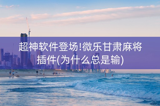 超神软件登场!微乐甘肃麻将插件(为什么总是输)