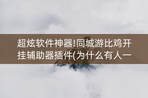 超炫软件神器!同城游比鸡开挂辅助器插件(为什么有人一直赢)