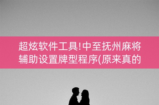 超炫软件工具!中至抚州麻将辅助设置牌型程序(原来真的有挂)