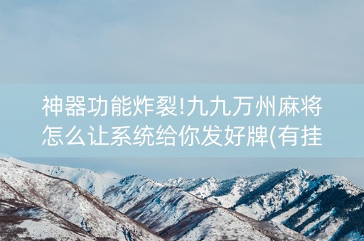 神器功能炸裂!九九万州麻将怎么让系统给你发好牌(有挂技巧辅助器)