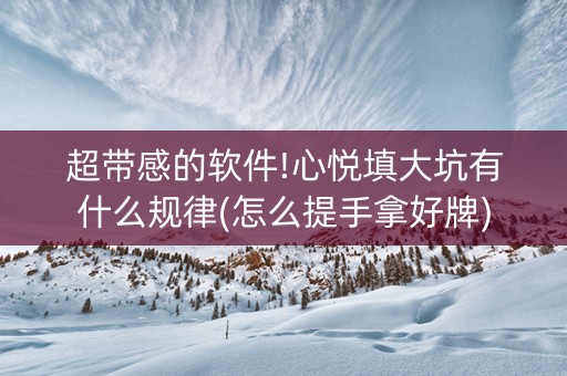 超带感的软件!心悦填大坑有什么规律(怎么提手拿好牌)