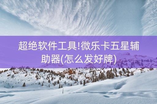 超绝软件工具!微乐卡五星辅助器(怎么发好牌)
