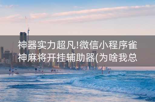 神器实力超凡!微信小程序雀神麻将开挂辅助器(为啥我总是输)