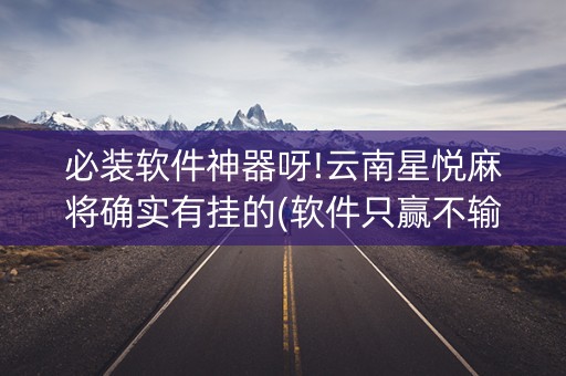 必装软件神器呀!云南星悦麻将确实有挂的(软件只赢不输)