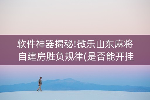 软件神器揭秘!微乐山东麻将自建房胜负规律(是否能开挂)