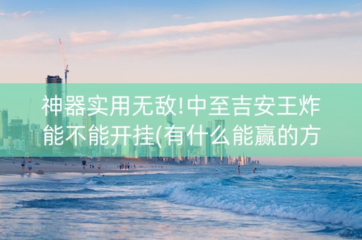 神器实用无敌!中至吉安王炸能不能开挂(有什么能赢的方法)