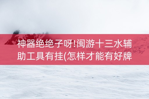 神器绝绝子呀!闽游十三水辅助工具有挂(怎样才能有好牌)