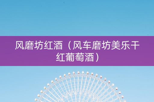 风磨坊红酒(风车磨坊美乐干红葡萄酒) 风磨坊红酒(风车磨坊美乐干红葡萄酒)