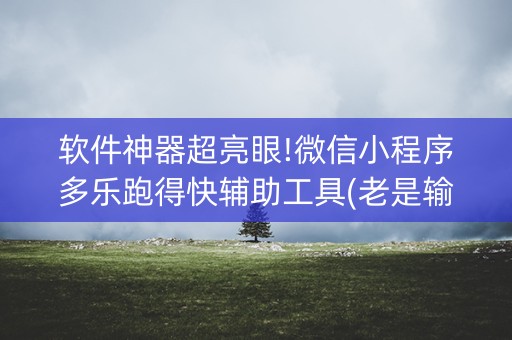 软件神器超亮眼!微信小程序多乐跑得快辅助工具(老是输怎么回事)