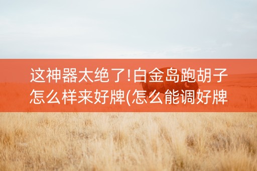 这神器太绝了!白金岛跑胡子怎么样来好牌(怎么能调好牌)
