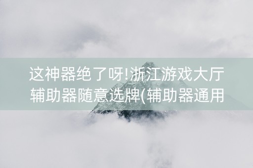 这神器绝了呀!浙江游戏大厅辅助器随意选牌(辅助器通用版)