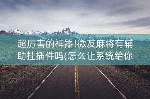 超厉害的神器!微友麻将有辅助挂插件吗(怎么让系统给你发好牌)