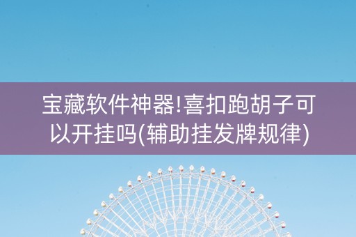 宝藏软件神器!喜扣跑胡子可以开挂吗(辅助挂发牌规律)