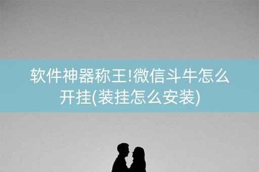 软件神器称王!微信斗牛怎么开挂(装挂怎么安装)