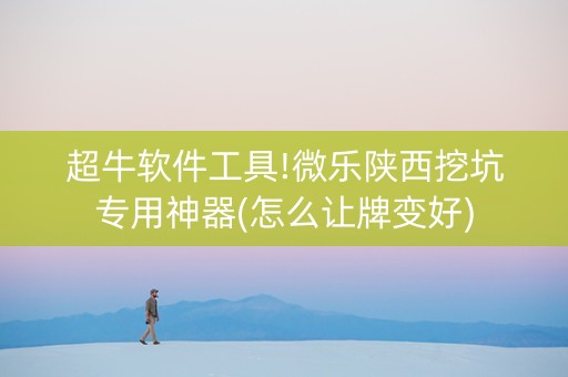 超牛软件工具!微乐陕西挖坑专用神器(怎么让牌变好)