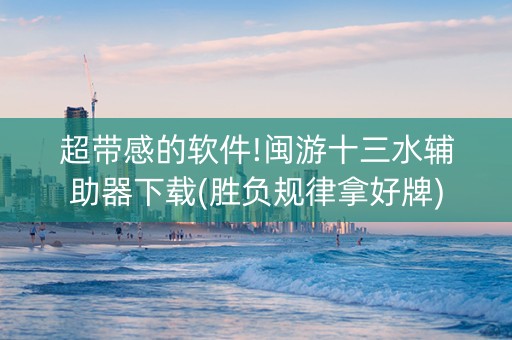 超带感的软件!闽游十三水辅助器下载(胜负规律拿好牌)