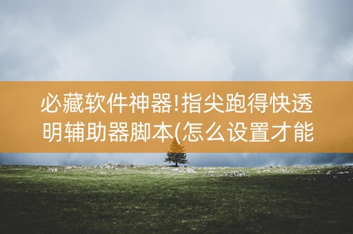 必藏软件神器!指尖跑得快透明辅助器脚本(怎么设置才能赢)