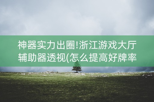 神器实力出圈!浙江游戏大厅辅助器透视(怎么提高好牌率)