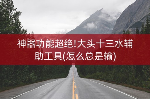 神器功能超绝!大头十三水辅助工具(怎么总是输)