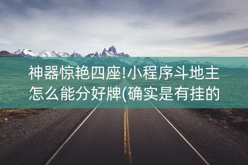 神器惊艳四座!小程序斗地主怎么能分好牌(确实是有挂的)