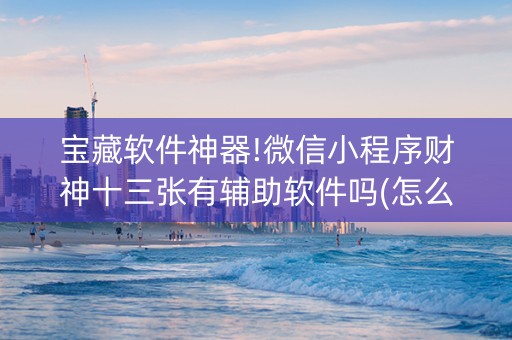 宝藏软件神器!微信小程序财神十三张有辅助软件吗(怎么抓到好牌)