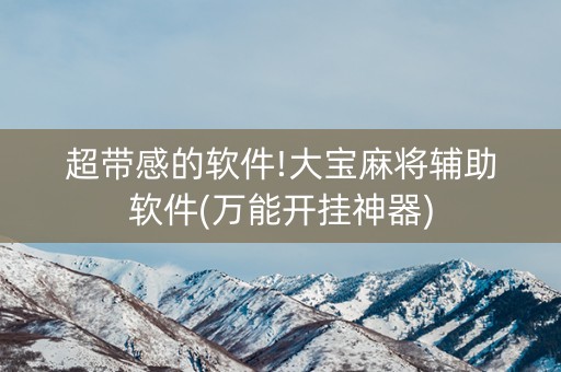 超带感的软件!大宝麻将辅助软件(万能开挂神器)