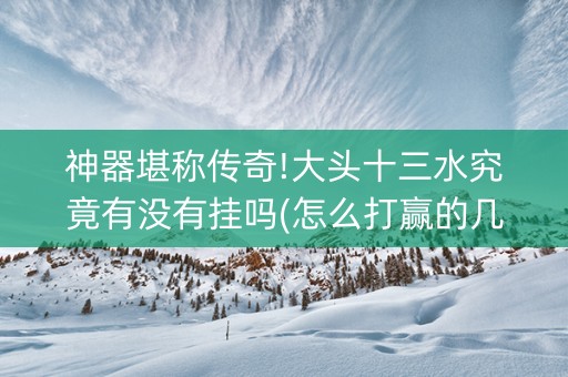 神器堪称传奇!大头十三水究竟有没有挂吗(怎么打赢的几率大)
