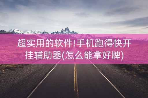 超实用的软件!手机跑得快开挂辅助器(怎么能拿好牌)